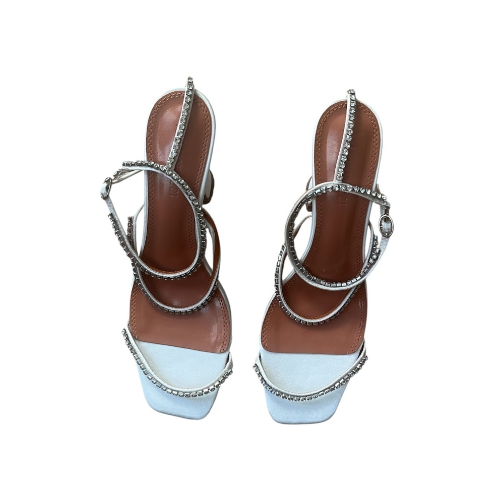 AMINA MUADDI CRYSTAL EMBELLISHED GILDA SANDALS SIZE 10, EU 41 - Picture 3 of 7